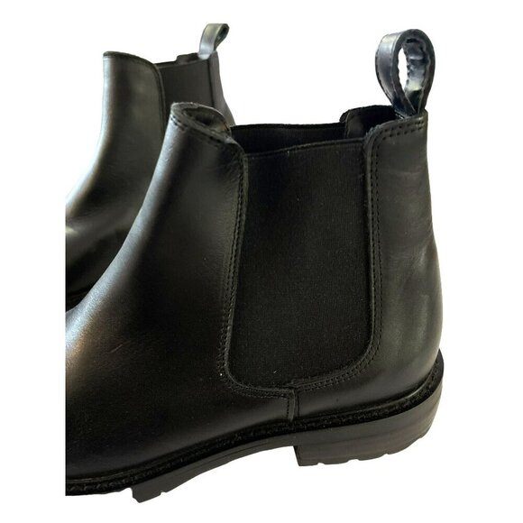 Steve Madden Black Leather Chelsea Boots Ankle Booties Stretch Elastic Sz 7 NEW - Picture 4 of 8